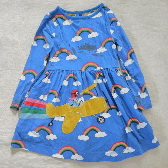 mini boden airplane dress Mini Boden Girls Dress - Stripes / Airplane / Rainbow - Girls Youth SIZE 9 - 10